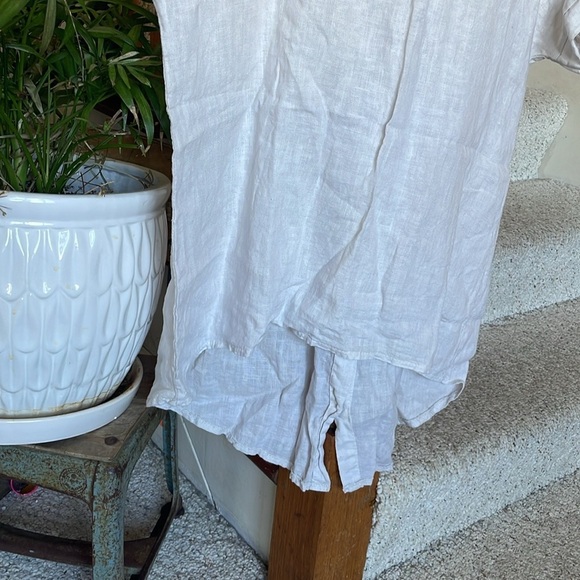 Terzo Millennio Women's White Cream Linen Tunic Top - Picture 5 of 13